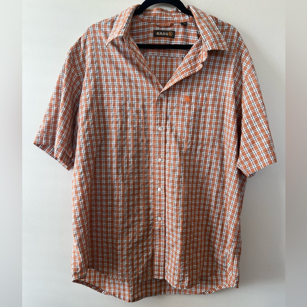 G H Bass & Co‎ short sleeve shirt plaid button down pocket men’s XL lightweight